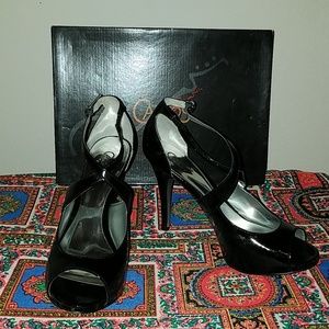 Patent Leather Crisscross Strappy Heels